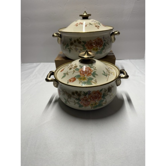 Mikasa Grande Chef Silk Bouquet Cooking Pots With Lids - Made in Japan - Picture 11 of 16